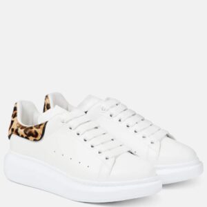 Alexander McQueen Oversized leopard-print leather sneakers