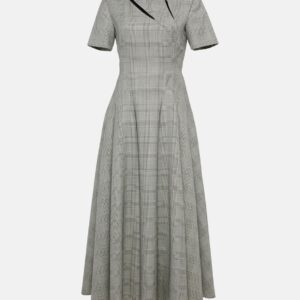 Alexander McQueen Prince of Wales checked wool maxi dress