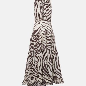 Alexandra Miro Marie Rose zebra-print cotton maxi dress