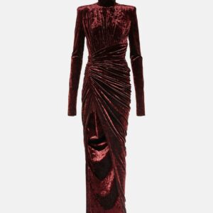 Alexandre Vauthier Draped velvet maxi dress