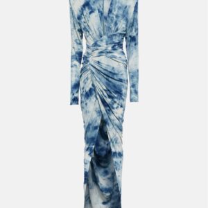 Alexandre Vauthier Tie-dye printed draped maxi dress