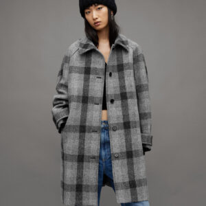 Allsaints Ashton Oversized Harris Tweed Wool Coat