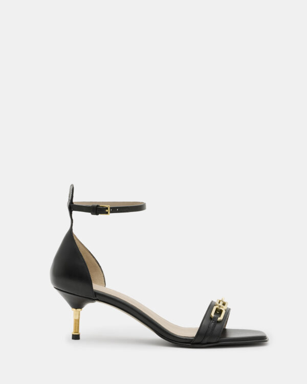 Allsaints Gloria Chain Strap Leather Heel Sandals