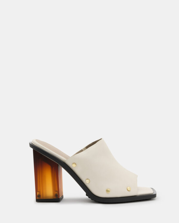 Allsaints Kelly Block Heel Leather Mules