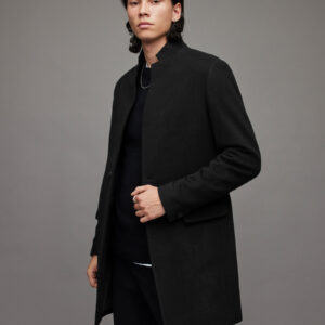 Allsaints Men's Manor Wool Coat, Black, Size: 34