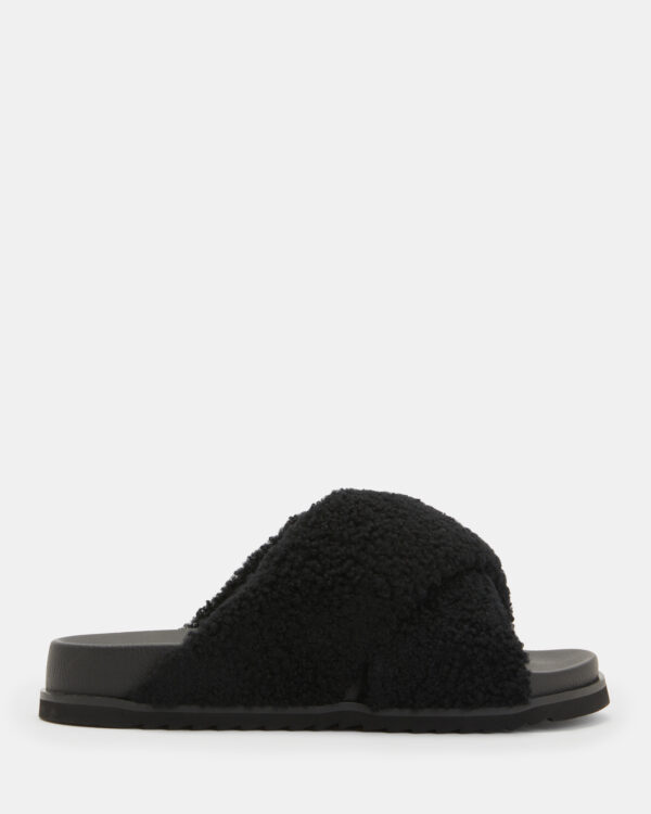 Allsaints Saki Crossover Shearling Sandals