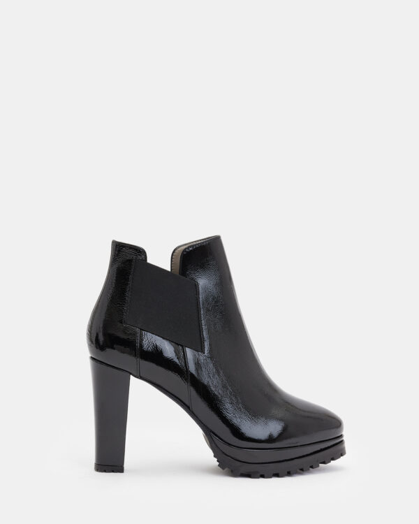 Allsaints Sarris Patent Leather Block Heel Boots