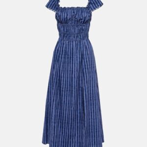 Altuzarra Ruched cotton-blend midi dress