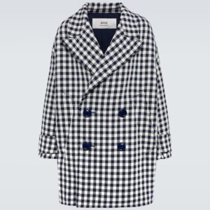 Ami Paris Oversized houndstooth wool coat