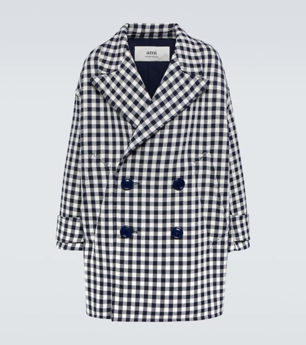 Ami Paris Oversized houndstooth wool coat