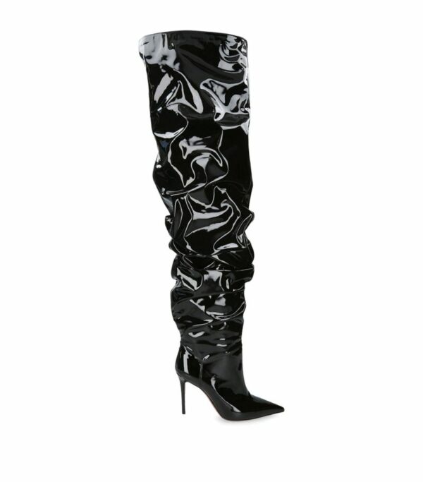 Amina Muaddi Patent Leather Jahleel Thigh-High Boots 95