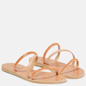 Ancient Greek Sandals Apli Polytimi embellished leather sandals