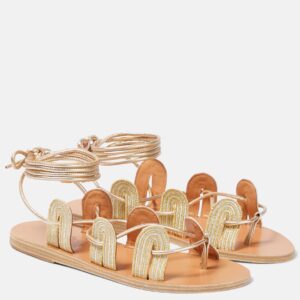 Ancient Greek Sandals Aristides metallic leather sandals