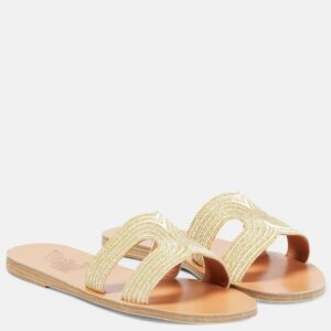 Ancient Greek Sandals Kentima striped metallic sandals