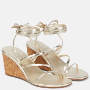 Ancient Greek Sandals Lithi metallic leather wedge sandals