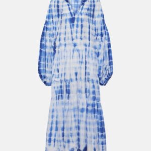 Anna Kosturova Amelia tie-dye tiered silk midi dress