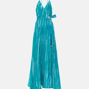 Anna Kosturova Tie-dye silk wrap dress