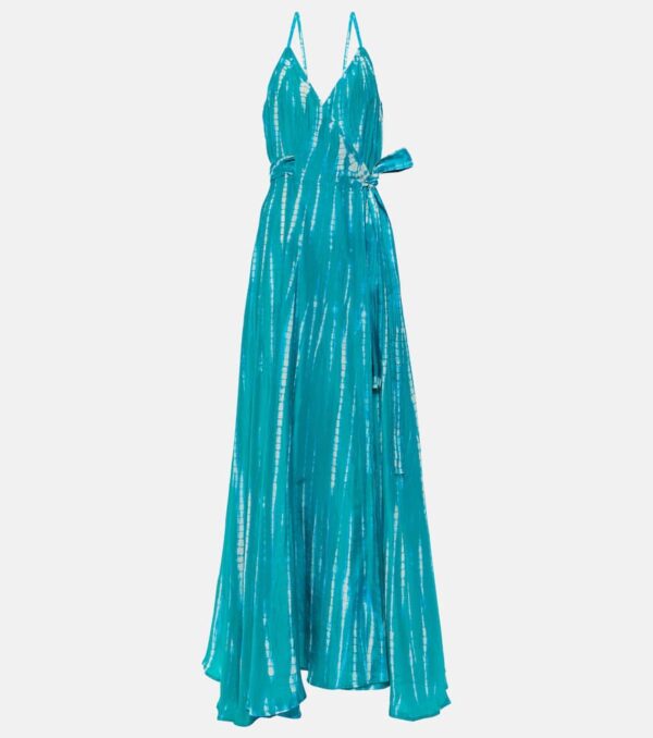 Anna Kosturova Tie-dye silk wrap dress