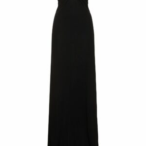 Arced Palm Strapless Long Dress