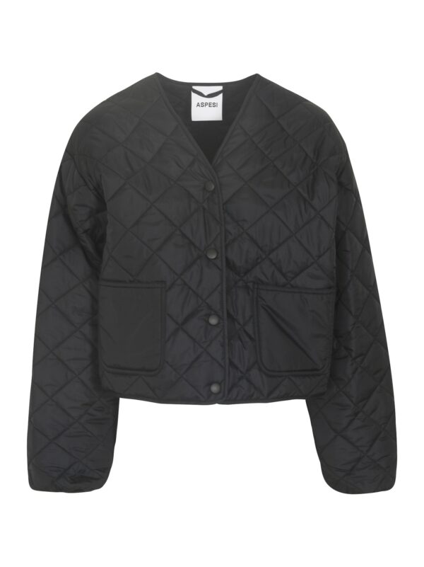 Aspesi Patched Pocket Quilted V-neck Jacket