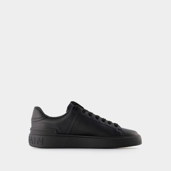 B Court Sneakers - Balmain - Leather - Black