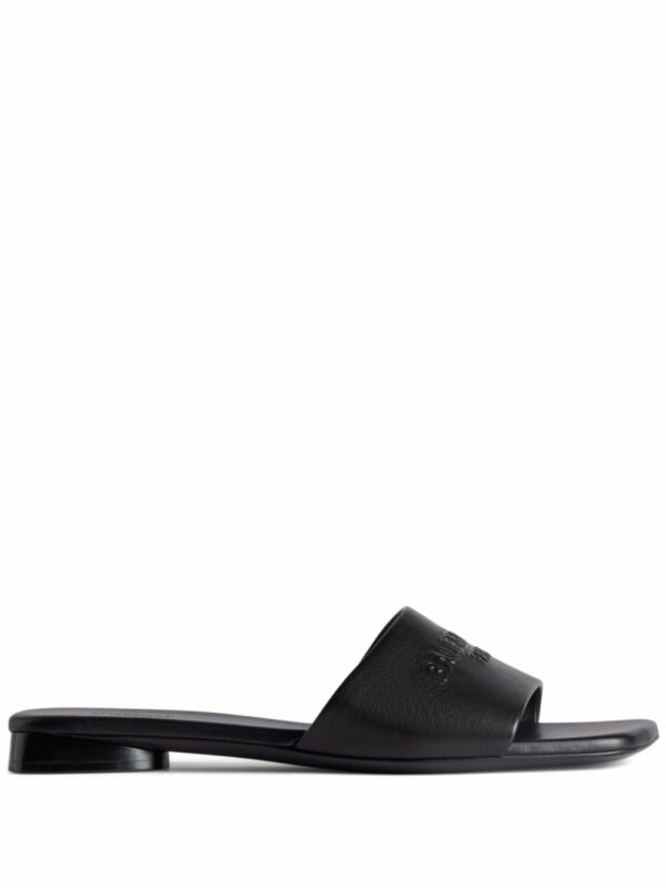 BALENCIAGA- Duty Free Leather Flat Sandals