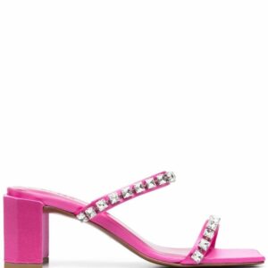 BY FAR Fucsia Tanya Mules Sandals With Crystal Embellishment In Leather Woman