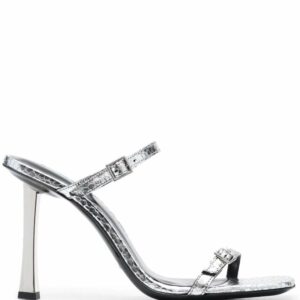 BY FAR Silver Flagstone Flick Sandals In Metallic Leather Woman