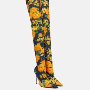 Balenciaga Knife floral over-the-knee sock boots