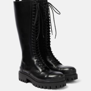 Balenciaga Strike leather lace-up boots