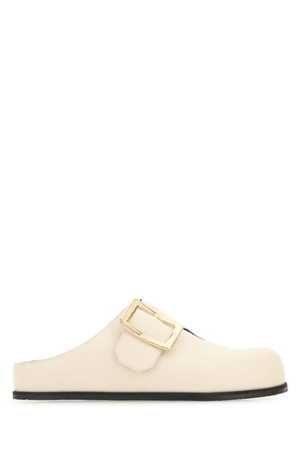 Bally Ivory Leather Lulu Slippers