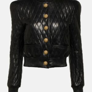 Balmain Quilted leather jacket