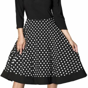 Belsira Carmen Swing Dress Medium-length dress black white