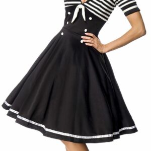 Belsira Marine-Style Swing Dress Medium-length dress black white