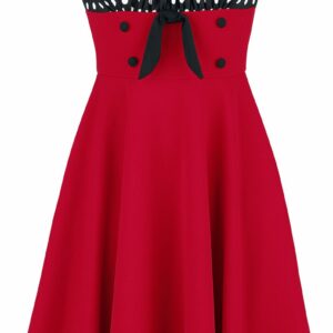 Belsira Off-The-Shoulder Swing Dress Medium-length dress black red white