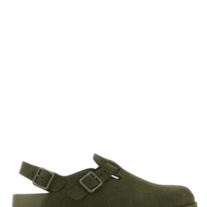 Birkenstock Army Green Suede Tokio Slippers