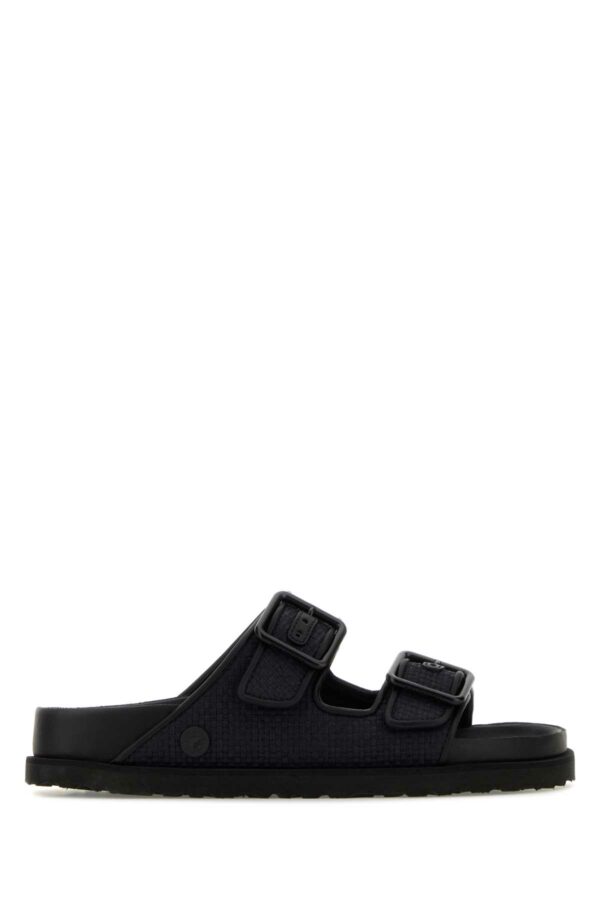 Birkenstock Black Raffia Arizona Slippers