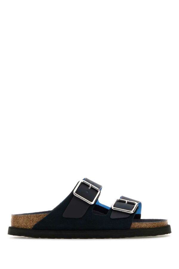 Birkenstock Navy Blue Suede And Pvc Eternal Sunshine Arizona Slippers