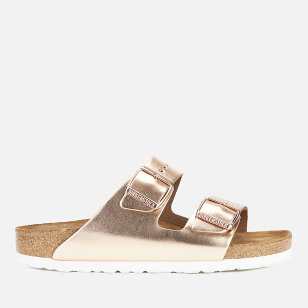 Birkenstock Women's Arizona Slim Fit Leather Double Strap Sandals - Metallic Copper - EU 40/UK 7