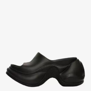 Black Platform Slide Sandals Open Toe Rubber Sandal Slides