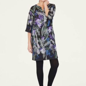 Black THOUGHT Sylva Tencel Crepe Shift Dress