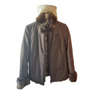 Blauer Faux fur coat