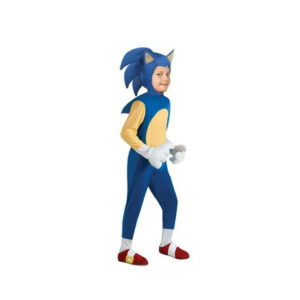 (Blue, 4-6 Years) Hedgehog Sonic Jumpsuit Cosplay Costume Kids Boy Carnival Party Fancy Dress Set