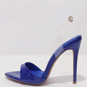 Blue High Heel Sandals Transparent Open Toe Stiletto Heel Dress Sandals