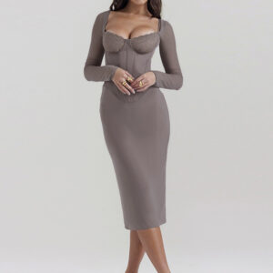 Bodycon Dresses Sweetheart Neck Backless Low-Slit Pencil Dress