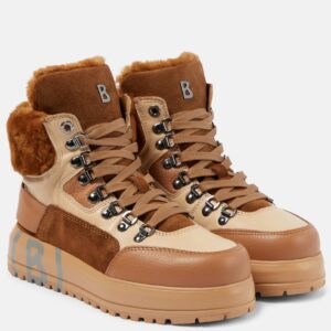 Bogner Antwerp leather and shearling lace-up boots