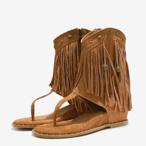 Boho Flat Sandals Flip Flop Bohomia Booties With Tassels