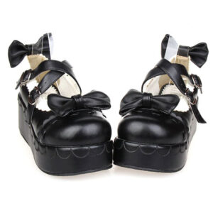 Bows Decor Platform Lolita Shoes