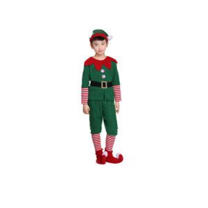 (Boy, 120cm) Christmas Elf Kid Cosplay Costume Couple Outfit Fancy Dress Xmas Party Role Play