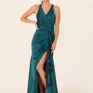 Bridesmaid Dresses Satin Fabric Sheath Floor-Length Formal Gowns